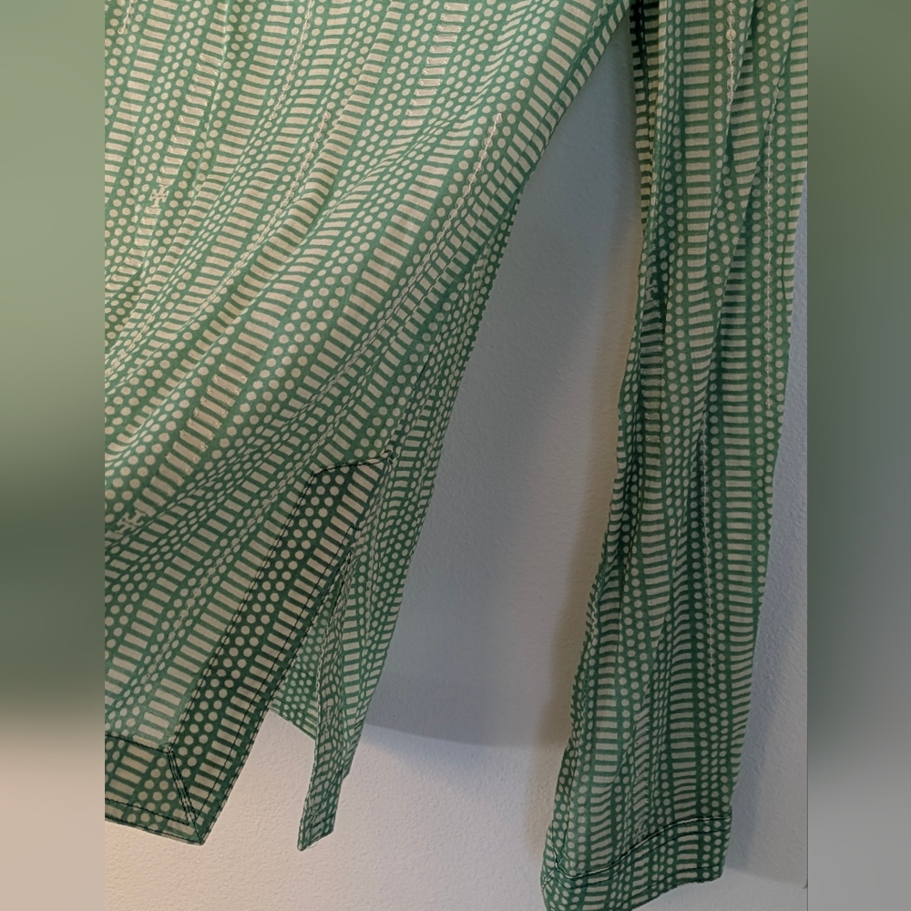 TORY BURCH Stephanie Green Sequin V-Neck Long Sleeve Cotton Tunic Blouse Size 6 - Picture 5 of 14